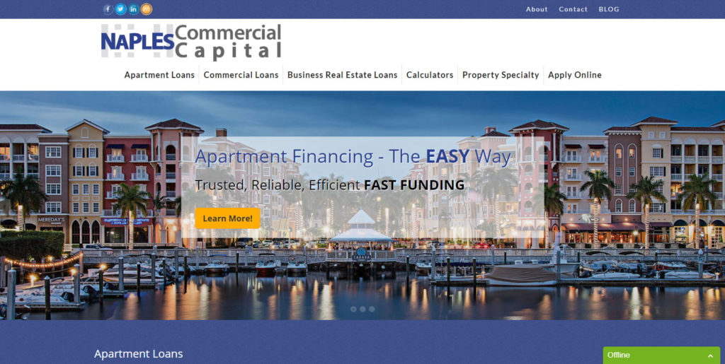 NaplesCommercialCapital.com home page design